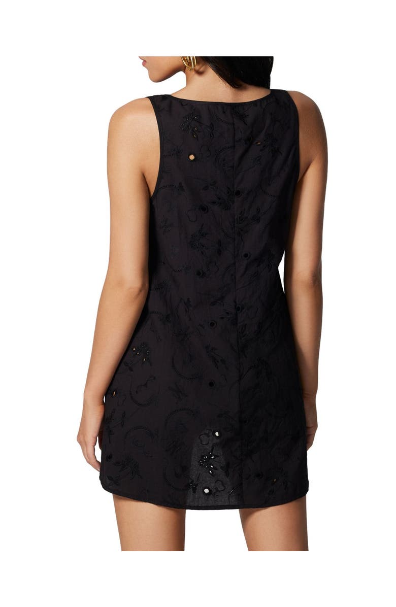 Kiki de Montparnasse Simone Cotton Eyelet Mini Scoop Neck Dress, Alternate, color, Black