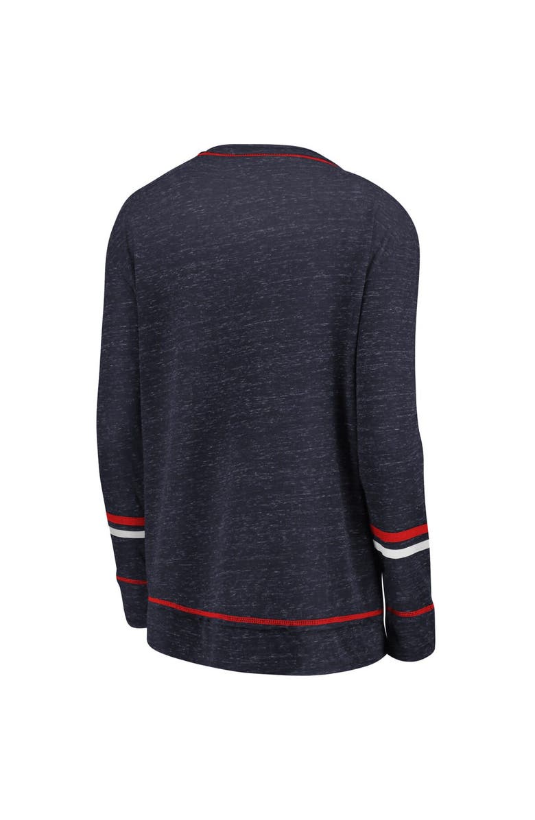 FANATICS Women's Fanatics Branded Navy/Red Washington Wizards Dreams Sleeve Stripe Speckle Long Sleeve T-Shirt, Alternate, color, 