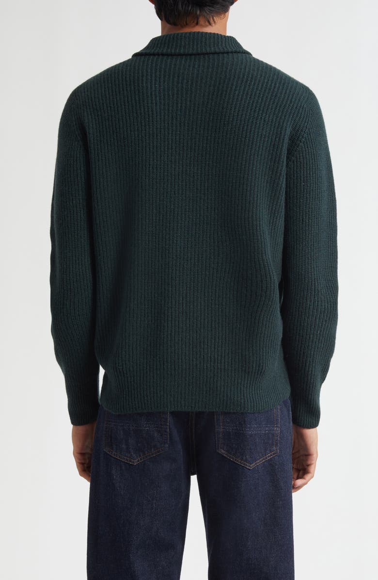 John Smedley Mallam Recycled Cashmere & Merino Wool Zip Cardigan, Alternate, color, Douglas Fir