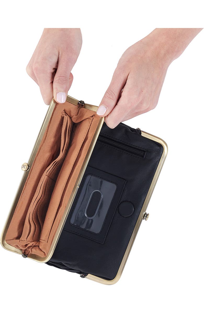 HOBO Lauren Leather Double Frame Clutch, Alternate, color,