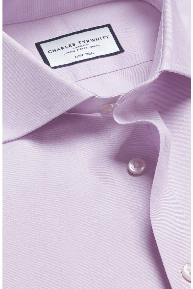 Cutaway Collar Non-Iron Twill Shirt, Alternate, color, Lilac Purple