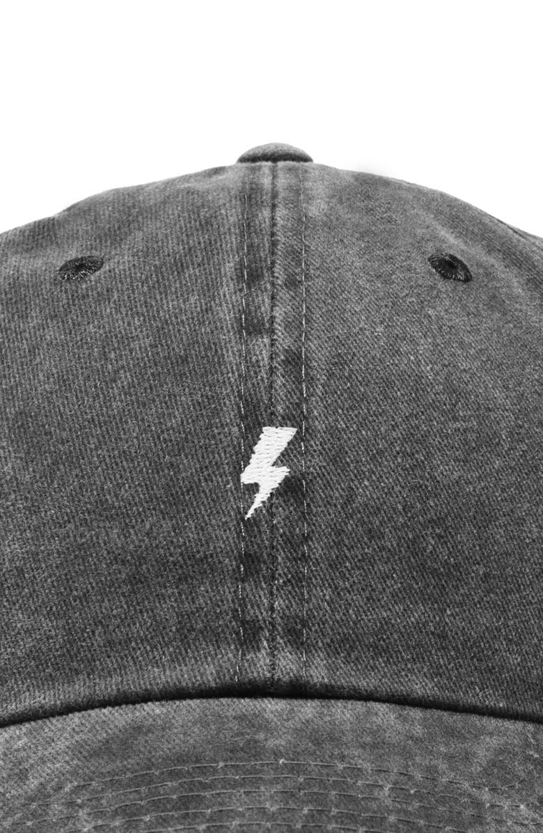 Dalix Lil Bolt Dad Cap, Alternate, color, Washed Black