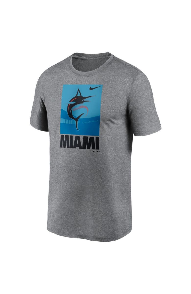 Nike Men's Nike Heathered Gray Miami Marlins Local Logo Legend Performance T-Shirt, Alternate, color, 