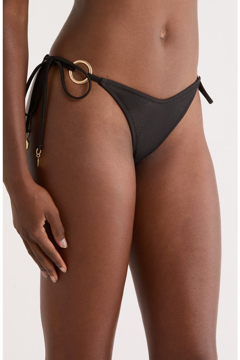Ring Side Tie Bikini Bottoms, Alternate, color, TWILIGHT BLACK