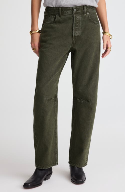 Madewell Darted Barrel Leg Jeans In Green
