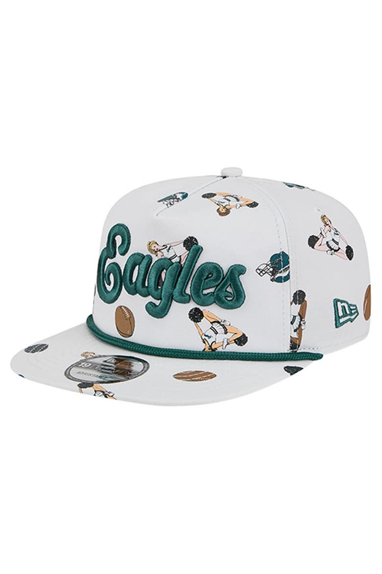 Men's New Era  White Philadelphia Eagles Team Cheer 19TWENTY Snapback Hat, Main, color, White