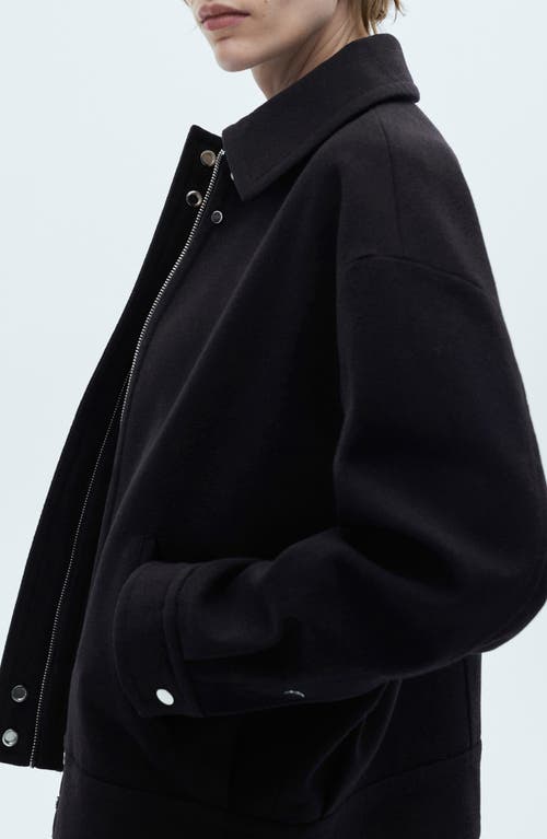 Mango Oversize Jacket In Dark Navy