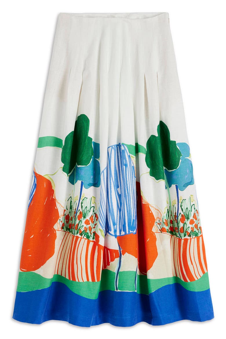 Valentina Linen Skirt, Alternate, color, MUTLI ABSTRACT VALLEY