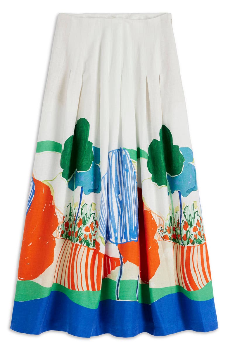 Boden Valentina Linen Skirt, Alternate, color, Mutli Abstract Valley