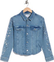 Good American Fitted Embellished Trucker Jacket