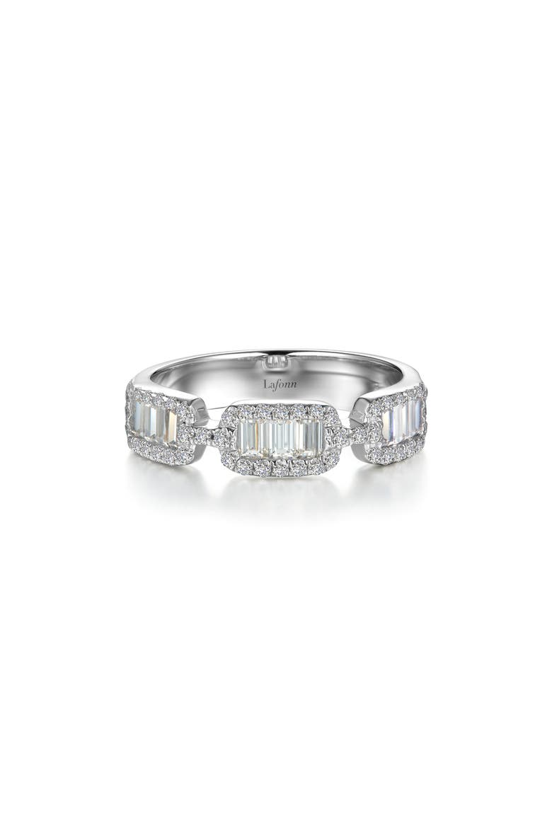 Half-Eternity Baguette Ring, Main, color, SILVER/ CLEAR