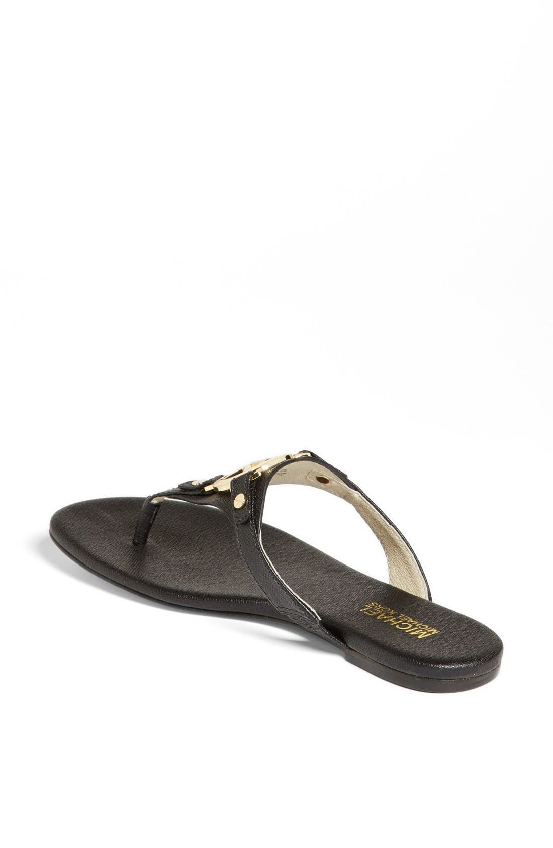 'Mackenzie' Sandal, Alternate, color, BLACK SAFFIANO