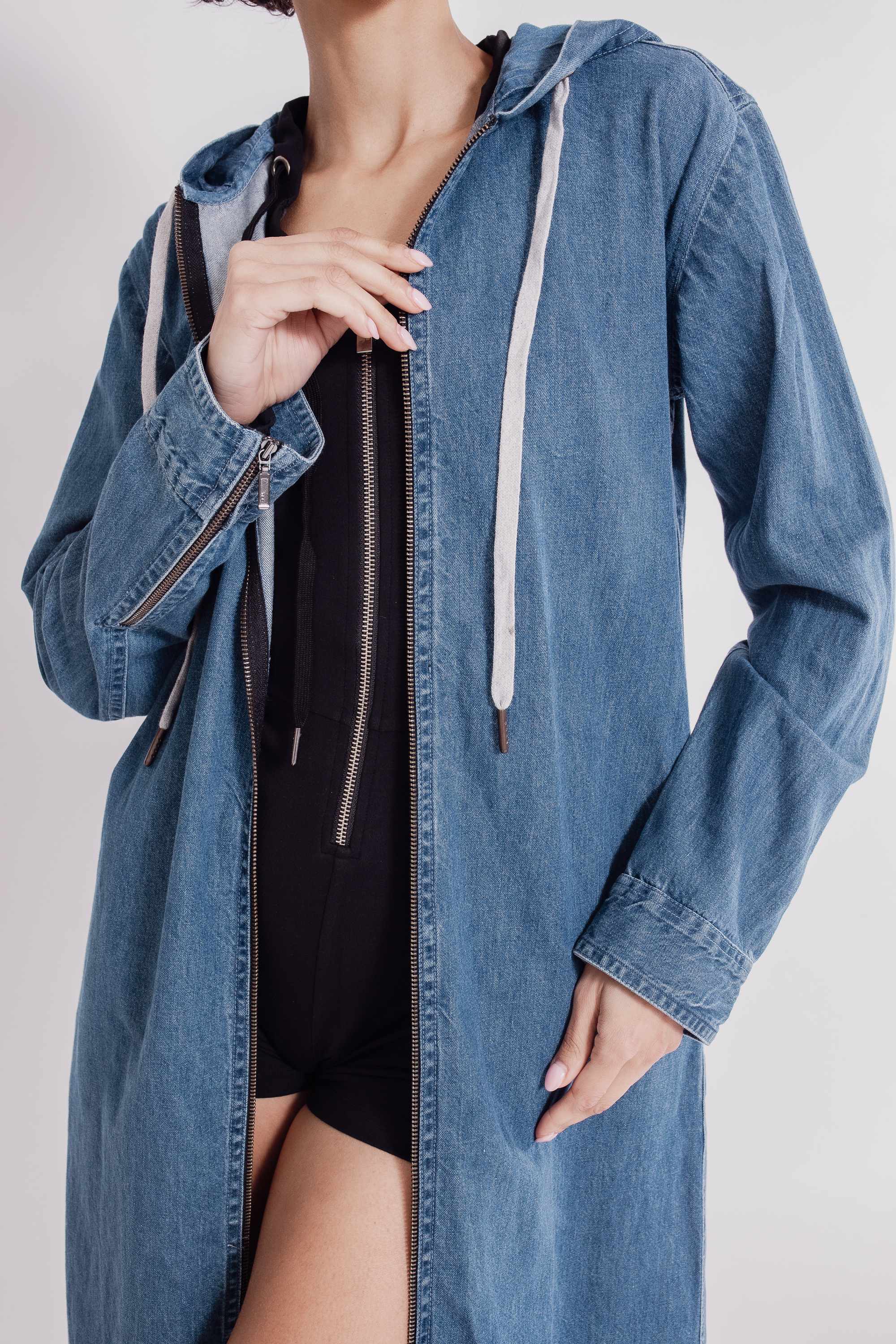 Com-pressi-on Me Denim Hoodie - image 3