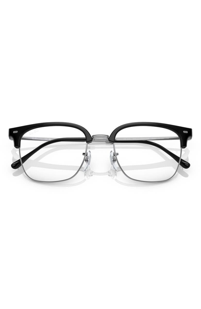 Ray-Ban New Clubmaster 51mm Square Optical Glasses, Alternate, color, Black Silver