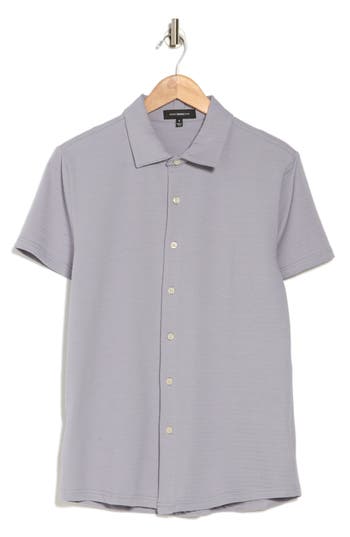 Westzeroone Freeson Short Sleeve Stretch Cotton Button-up Shirt In Lavender Whisper