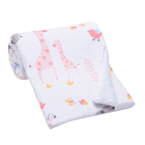 Lambs & Ivy Jazzy Jungle Fleece Safari Animals Soft Baby Blanket In Multi