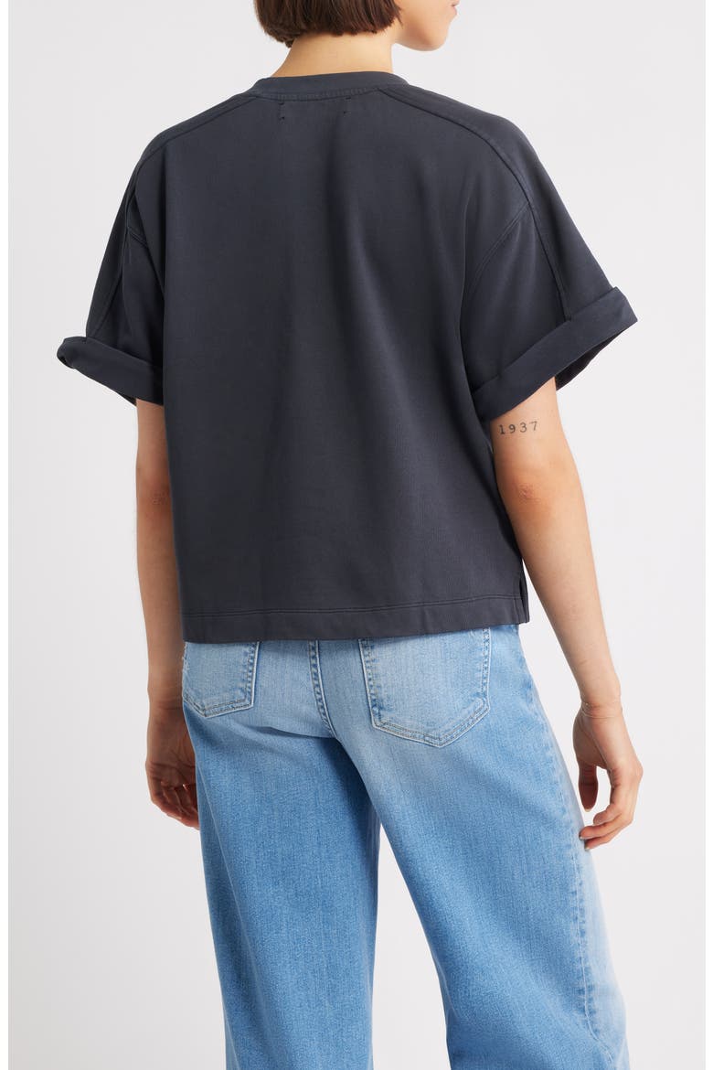 Brie Boxy Short Sleeve Sweatshirt, Alternate, color, BLACK