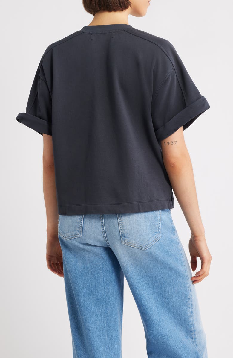 CITY BLUES Brie Boxy Short Sleeve Sweatshirt, Alternate, color, Black