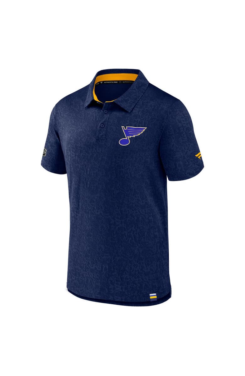 FANATICS Men's Fanatics  Navy St. Louis Blues Authentic Pro Jacquard Polo, Alternate, color, Navy