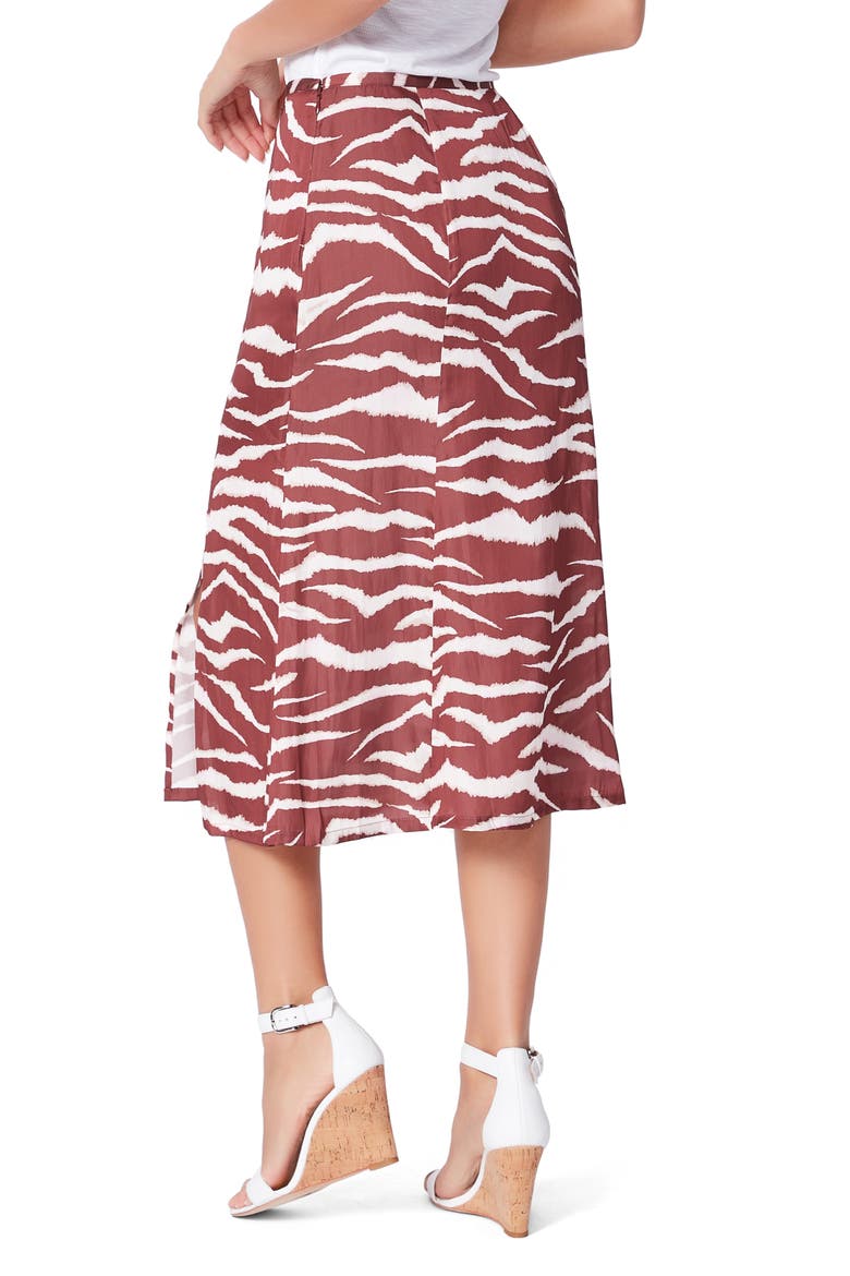 Larsa Animal Print Midi Skirt, Alternate, color, CHERRYWOOD/ CREAM