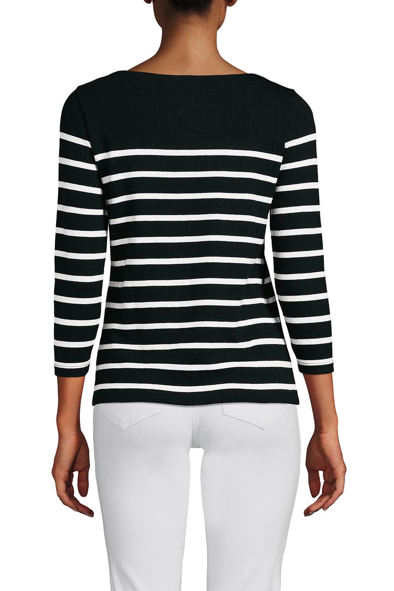 Mariner Jersey Boatneck Top, Alternate, color, Black Stripes