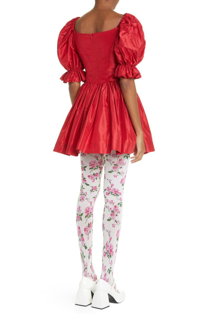 CAFE FORGOT x ZEPHERINA Puff Sleeve Silk Taffeta Minidress, Alternate, color,