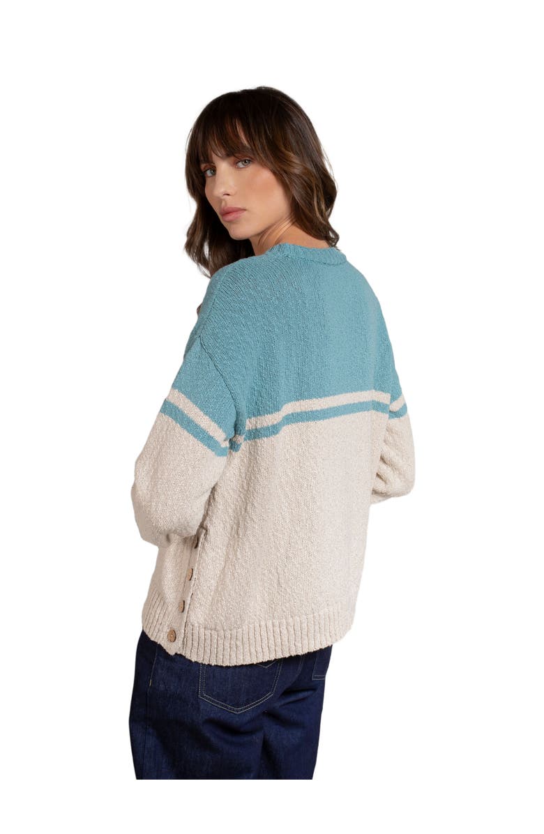 Celtic & Co. Slub Yarn Colourblock Sweater, Alternate, color, Skylight / Oatmeal