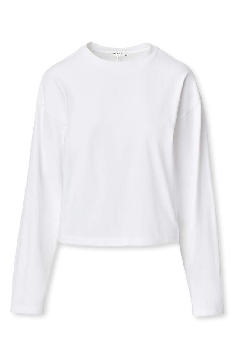 rag & bone Kelley Boxy Long Sleeve Cotton Jersey T-Shirt, Alternate, color, White