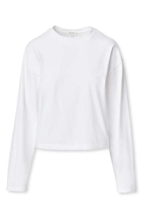 Rag & Bone Kelley Boxy Long Sleeve Cotton Jersey T-shirt In White