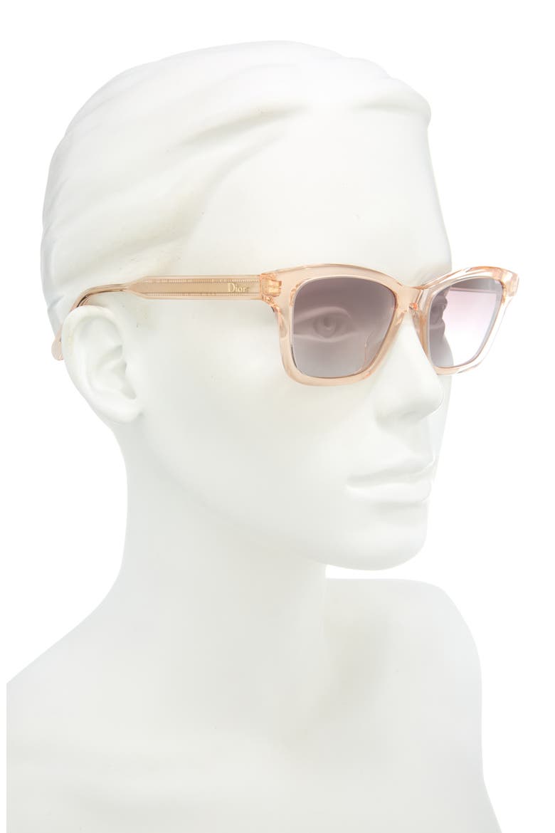 'Dioribbon S21 53mm Cat Eye Sunglasses, Alternate, color, SHINY ORANGE / BORDEAUX