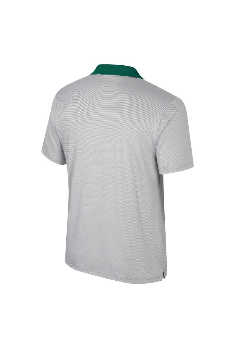 Men's Colosseum Gray Michigan State Spartans Tuck Striped Polo, Alternate, color, Gray