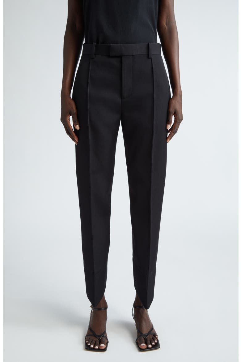 Sartorial Wide Leg Wool Twill Trousers, Main, color, BLACK