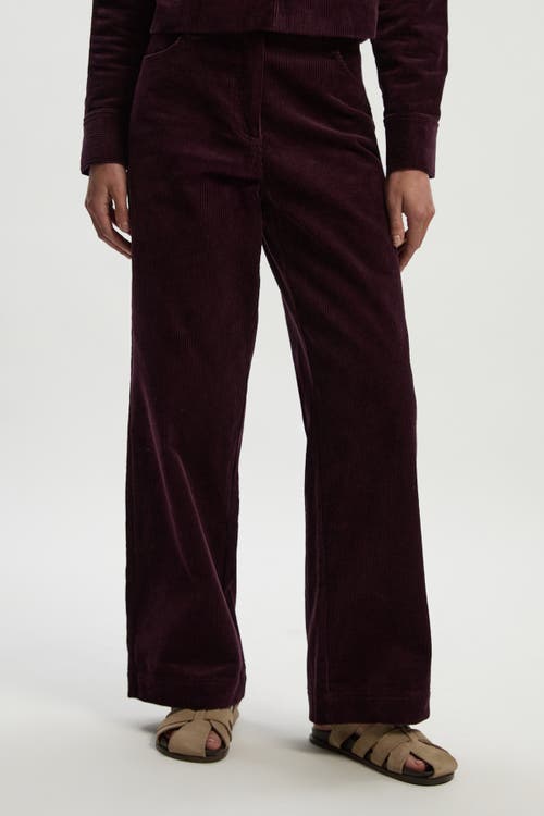 Karen Millen Cord Straight Leg Pants In Purple