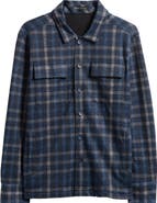 Robert Barakett Emory Plaid Knit Flannel Button-Up Shirt Jacket