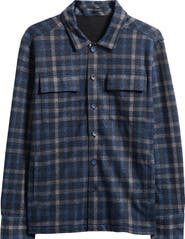 Robert Barakett Emory Plaid Knit Flannel Button-Up Shirt Jacket