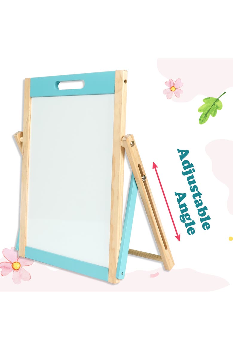 Wooden Tabletop Art Easel Doublesided Magnetic Chalk & White, Alternate, color, Multicolored