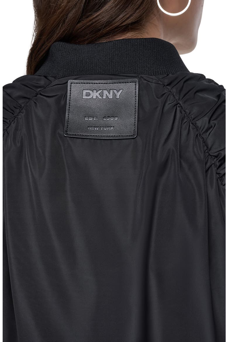 Ruched Pins & Patches Bomber Jacket, Alternate, color, BLACK