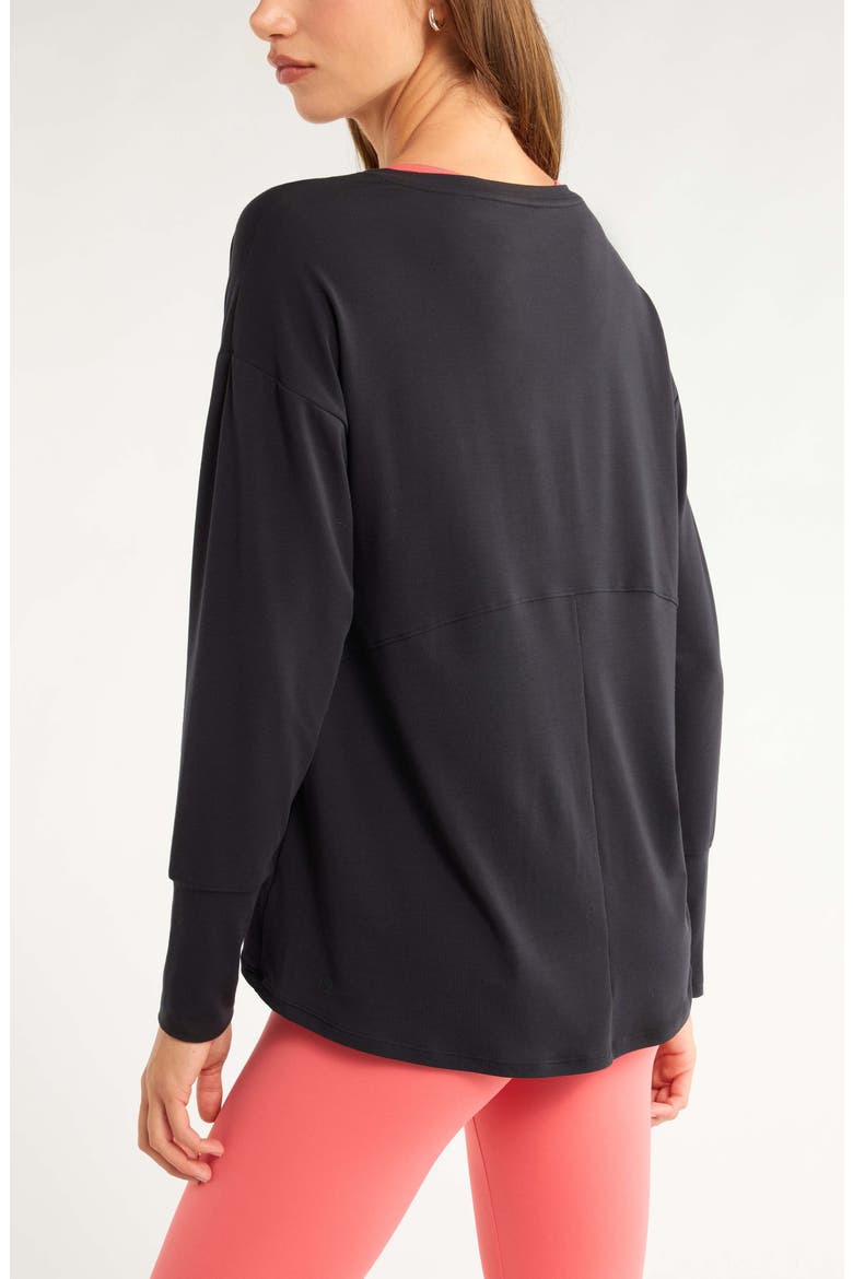 Breathe Long Sleeve T-Shirt, Alternate, color, BLACK