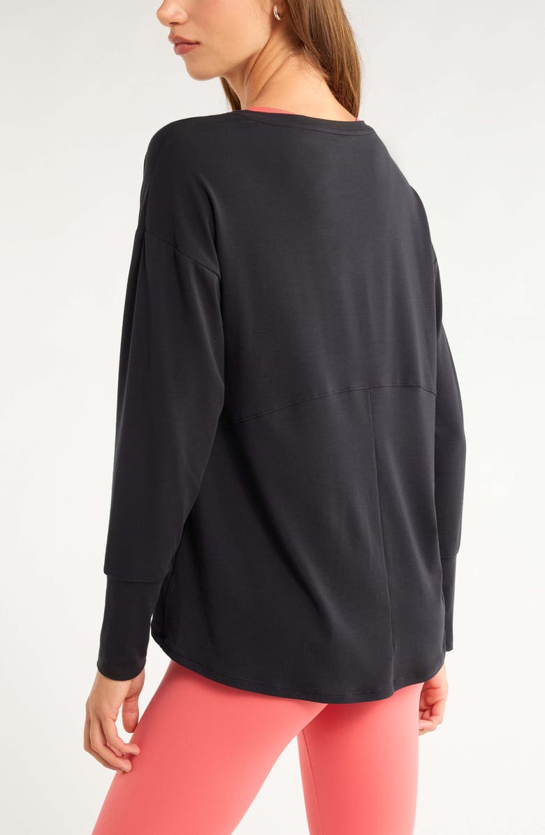 Zella Breathe Long Sleeve T-Shirt, Alternate, color, Black