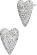 SAVVY CIE JEWELS CZ Pavé Heart Stud Earrings