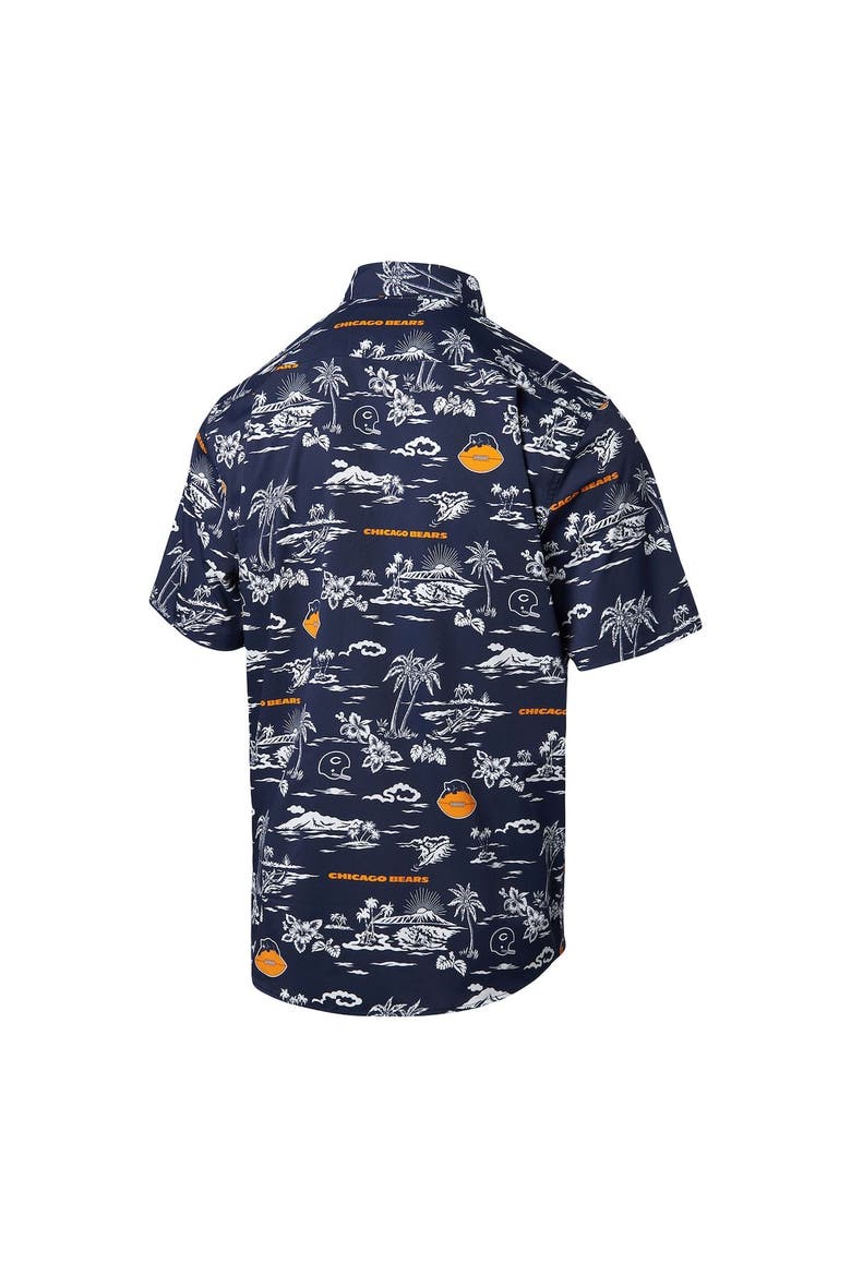 Men's Reyn Spooner Navy Chicago Bears Throwback Kekai Print Button-Up Shirt, Alternate, color, Navy