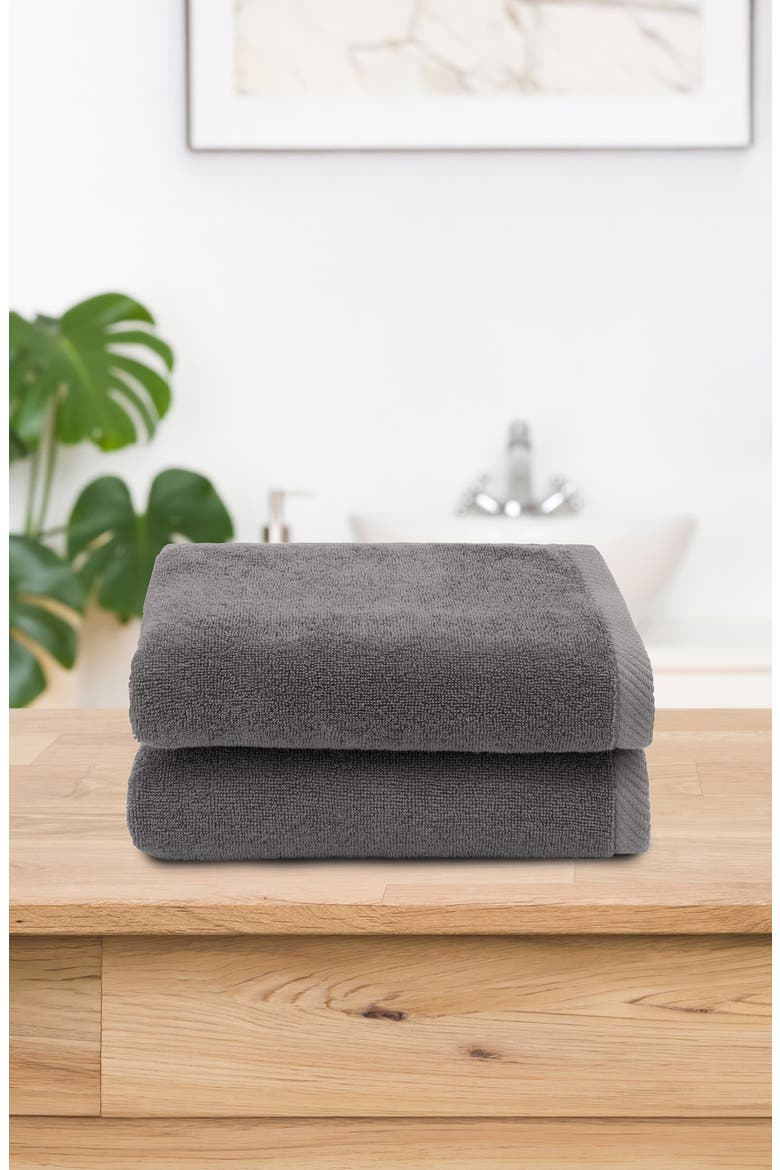 2-Pack Ediree Cotton Hand Towel Set, Alternate, color, CHARCOAL