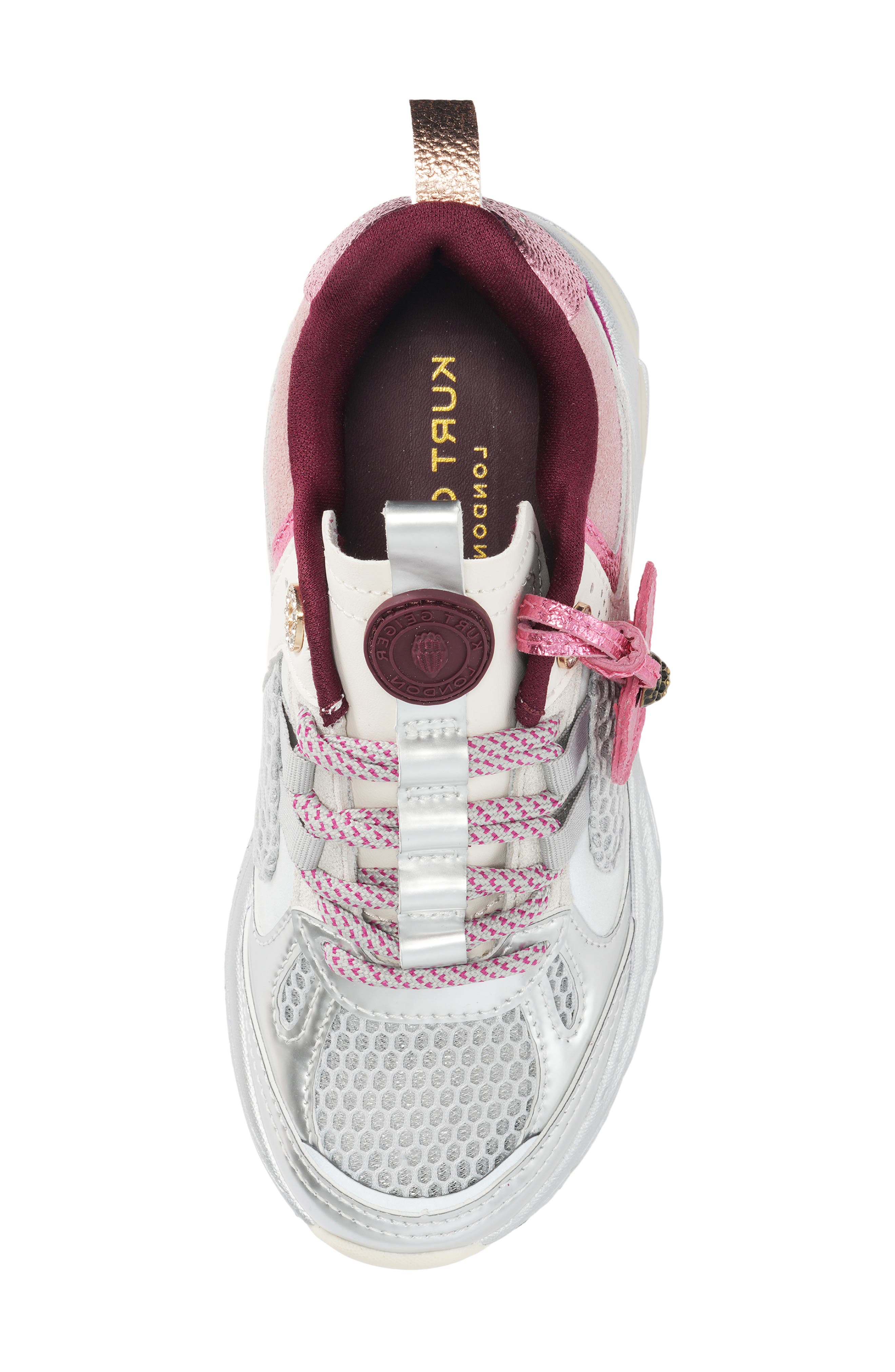 Kurt Geiger London Kids' Mini Kurt Sneaker, Alternate, color, Pink/ Silver