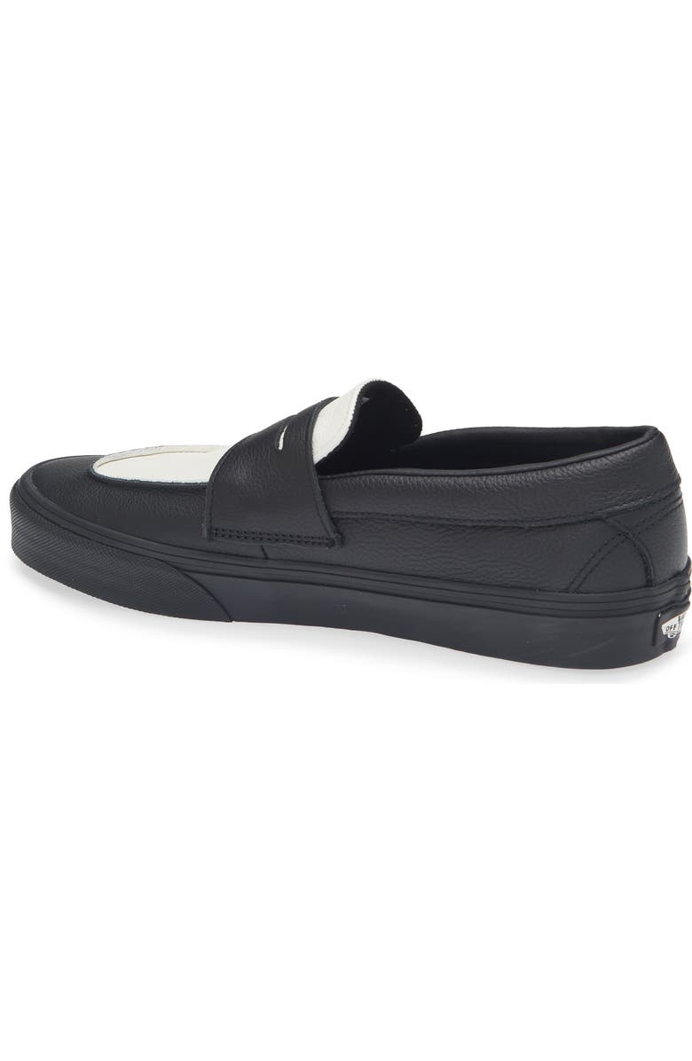 Vans Two-Tone Leather Penny Loafer, Alternate, color, Leather Black/Marshmallow