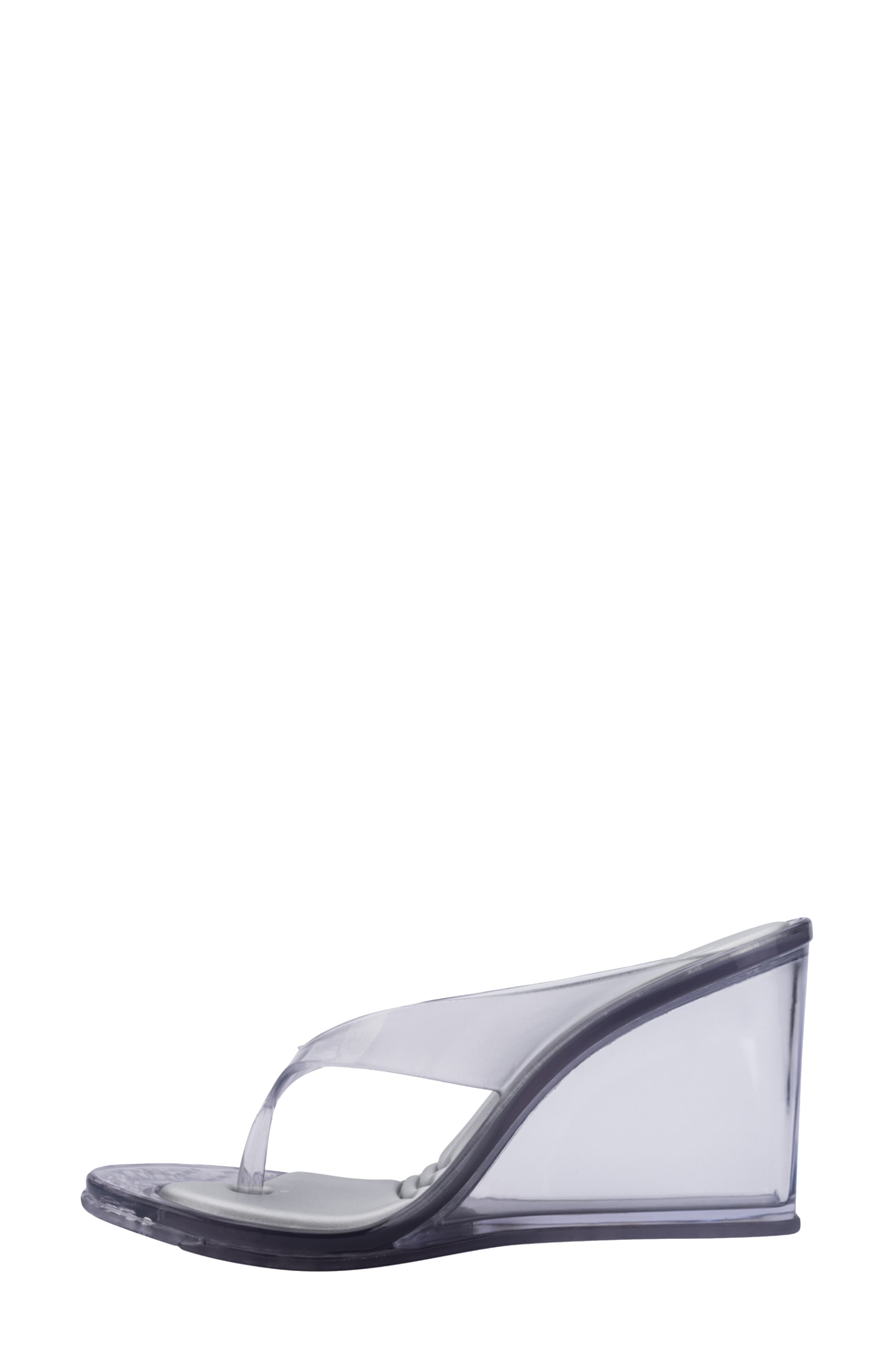Nabeela Wedge Flip Flop, Alternate, color, CLEAR GREY