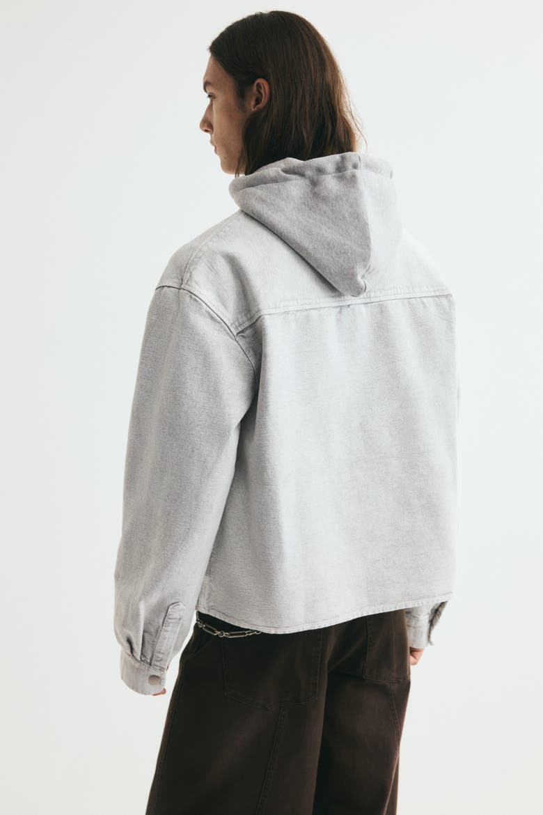 Hooded Overshirt, Alternate, color, Washed light gray
