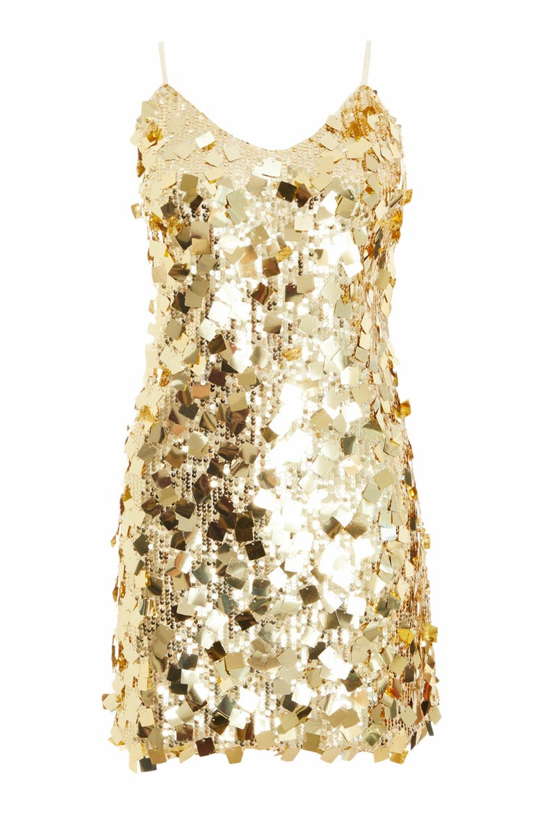 Square Sequin Bodycon Dress, Alternate, color, Gold