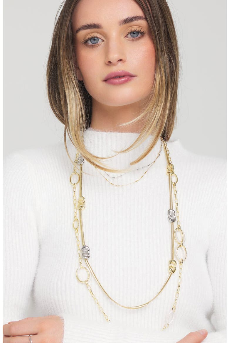 Granduer Link Layered Necklace, Alternate, color, GOLD