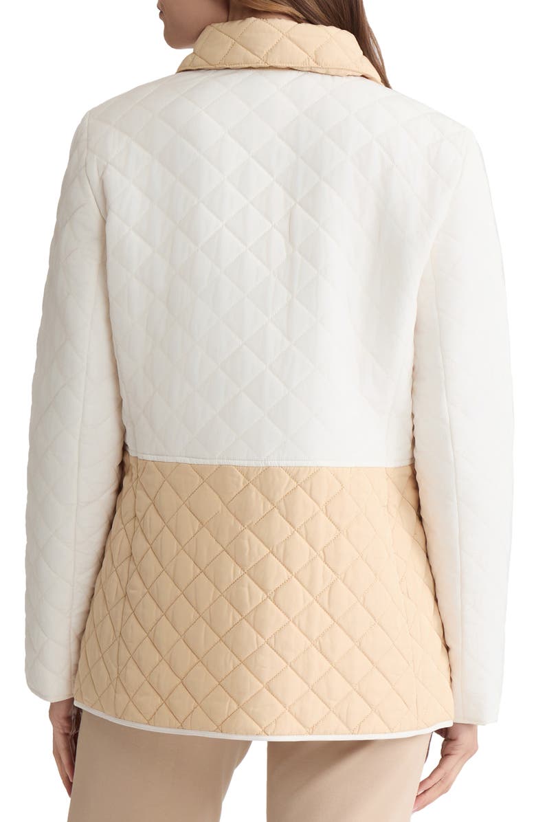 Jones New York Colorblock Quilted Barn Jacket, Alternate, color, Jones White/ Cafe Au Lait