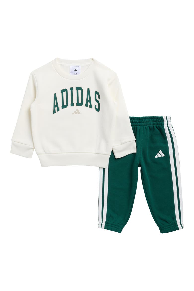 Kids' Fleece Crewneck Sweatshirt & Joggers Set, Main, color, OFF WHITE